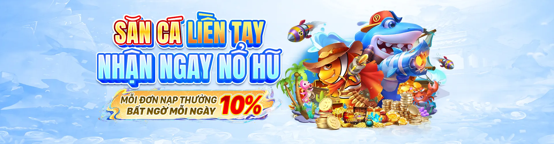 Hình ảnh chính game bắn cá V9BET với cảnh săn cá dưới đại dương sôi động